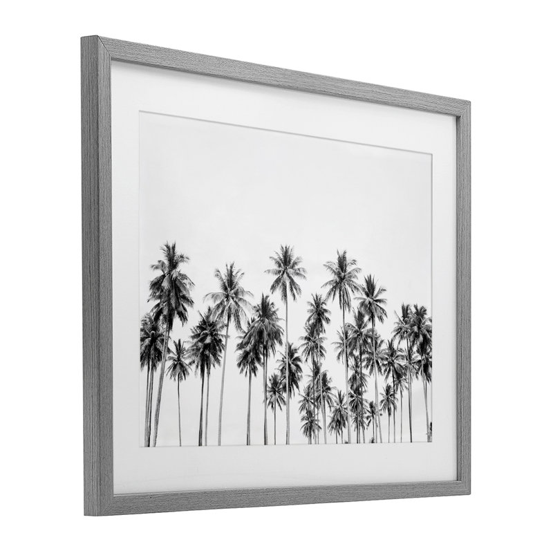 «Palm Trees Paradise», reproduction encadrée sous verre encadrée par Sissi et Seb, Cadre de ferme gris, H 17 po x l 21 po