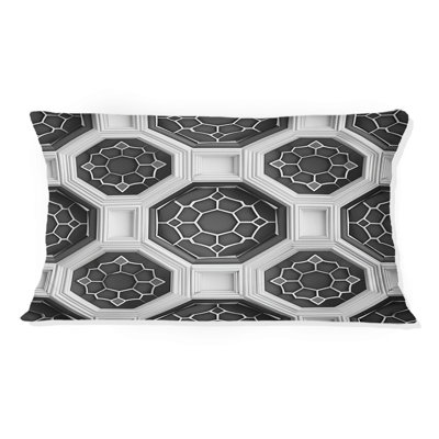Coussin lombaire moderne noir hexagonal moderne III