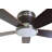 Curves 52 inch Low Profile Hugger Brushed Nickel Ceiling Fan with Teak Finish Motor Housing, LED Light and Remote Control