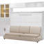 Lit escamotable blanc pleine grandeur avec fonction, tablettes, et - Conception peu encombrante pour les petits appartements et les espaces, facile à ranger, appartements efficaces