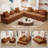 Boneless 128" W Modular Sectional Couch Velvet Sectional Sofa Couch Cloud Sofa Bed with Ottomans Living Room Set-997832847