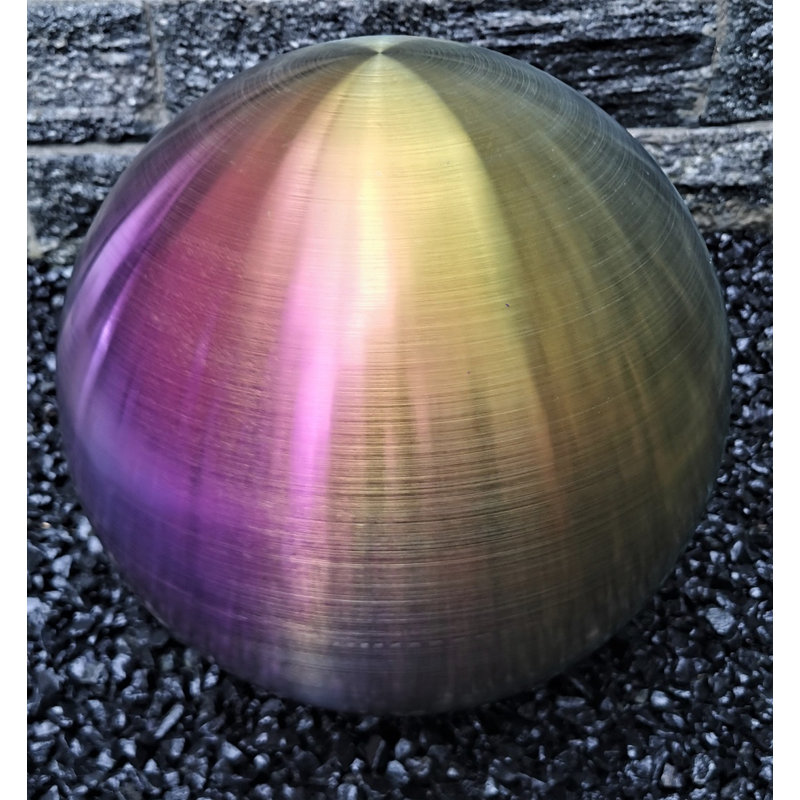 Deilyn Stainless Steel Gazing Ball, 40 cm H x 40 cm W x 40 cm D, Turquoise/Purple/Yellow matt 