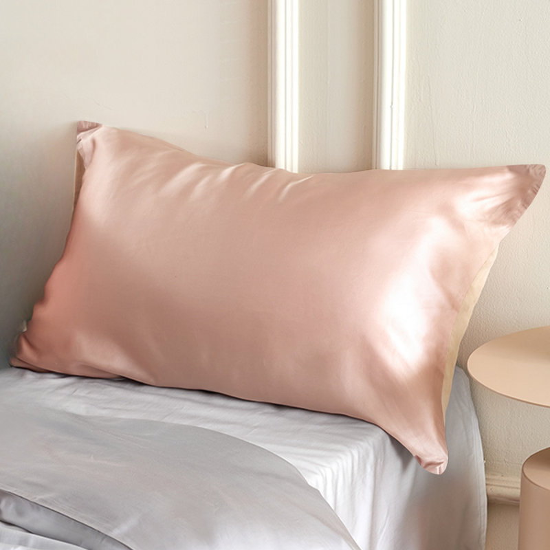 Zippered Natural Mulberry Silk Pillowcase, Both Side 19 Momme Silk Pillow Case for Hair and Skin - NTBAY, King, Light Plum
