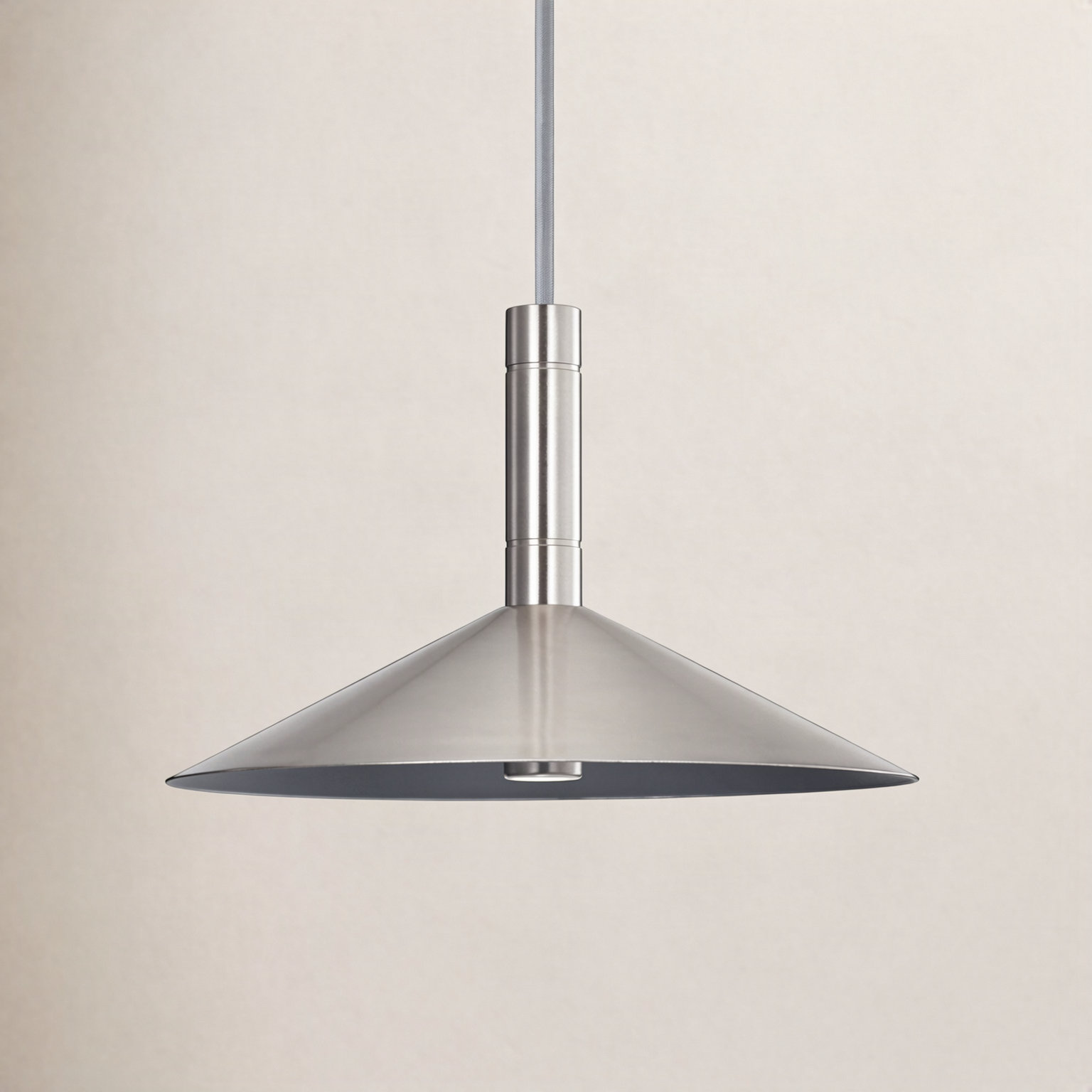 Vicente Dimmable LED Single Light Pendant, 151" H x 9.88" W x 9.88" D, Brushed Nickel