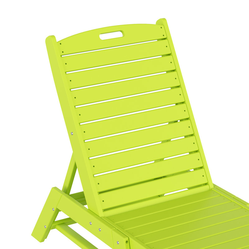Chaise longue d'extérieur en PEHD Laguna, Limette