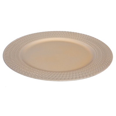 Braids Champagne 6 Piece Melamine Charger Set