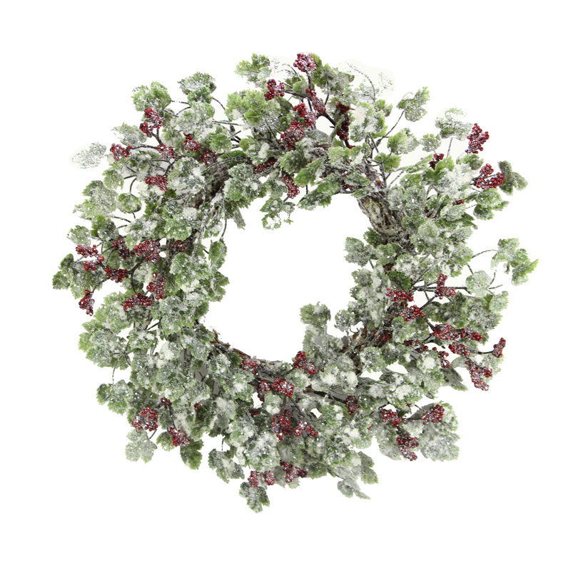 Couronne de plastique 22" snow ivy berry