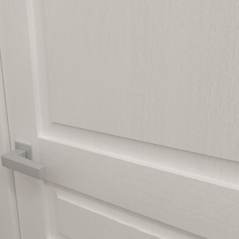 Porte de grange double moderne | Ego 5012 | Ensemble de rail argenté | Portes intérieures solides, Chêne blanc peint