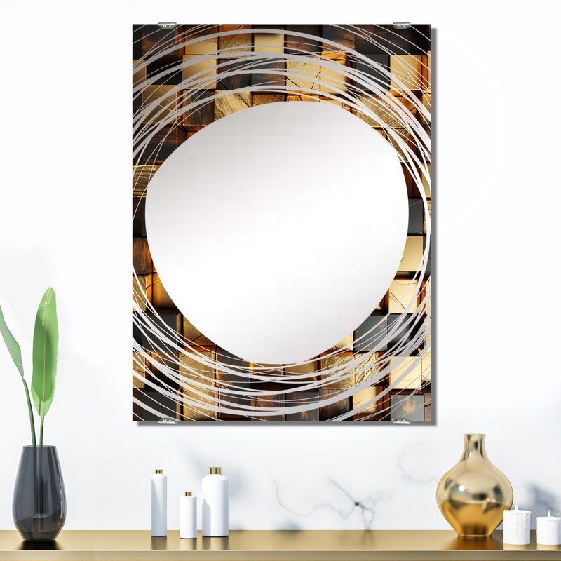 Gielarowski - Miroir mural géométrique abstrait MIR137080, 32 po x 24 po