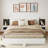 Wooden Floating Platform Bed With Led Lights And Built-in Nightstands-1462993174