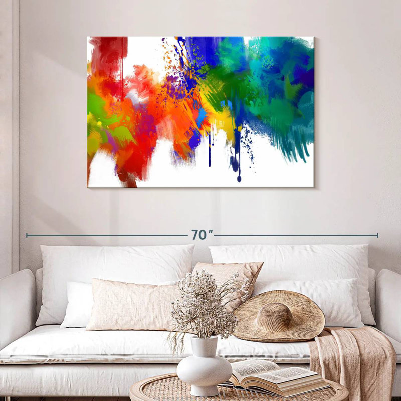 Avery Abstract Paint Splash, 30" H x 45" W