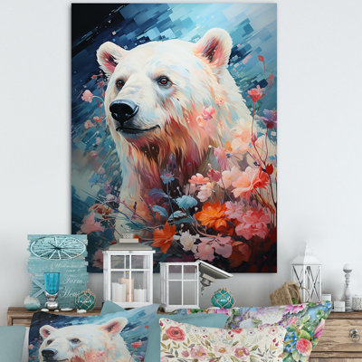 Ours polaire pastel sérénité sur toile