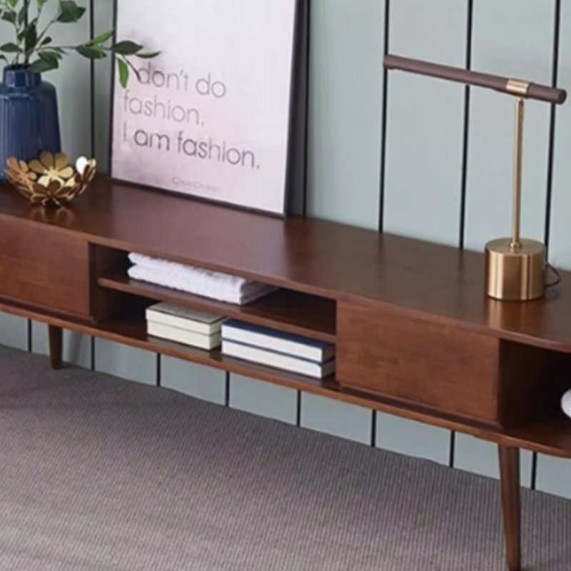 Meuble télé simple et rétro, Brun, 78.74"