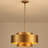 4-Light Dimmable Drum Chandelier Brushed Brass
