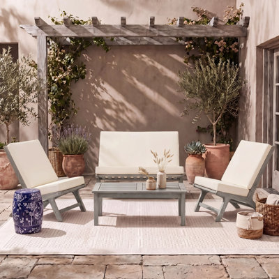 Eubank Eucalyptus 4 - Person Patio Conversation Set with Cushions