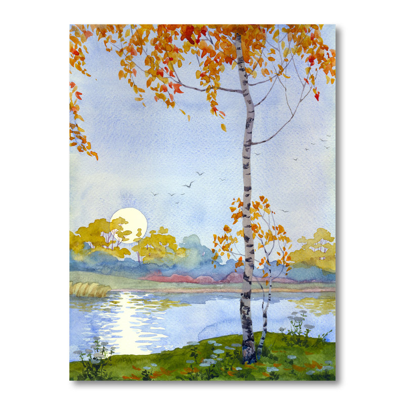 Automne mélancolie - peinture, H 20 po x l 12 po x P 1 po, Toile tendue