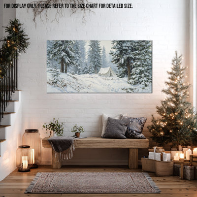Grande forêt d'hiver, art mural sur toile - Paysage de neige, décoration murale d'hiver, impressions sur toile de scène d'hiver, arbres enneigés, peinture pour la maison, reproduction d'art sur toile encadrée