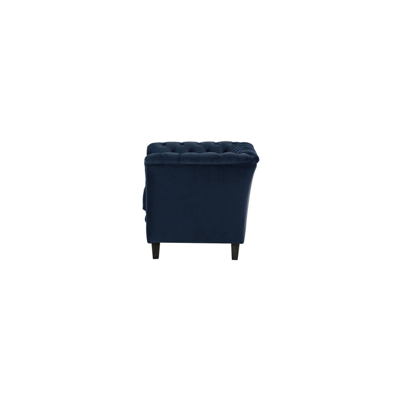 Marilyn Velvet Armchair, Black, Dark Blue