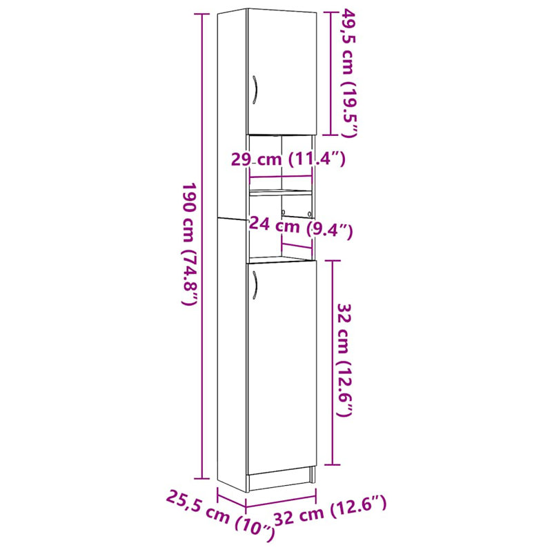 91-2 Bathroom Cabinet, Black Oak