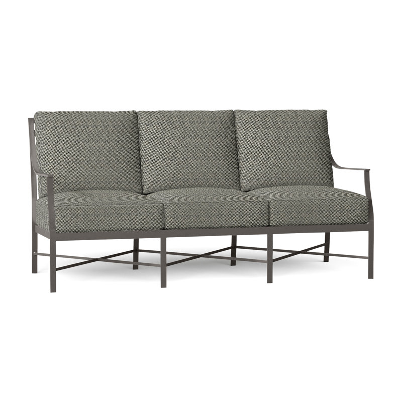 Monaco 75" Sunbrella® Patio Sofa, No Welt, Intermix Bark, Slate Gray