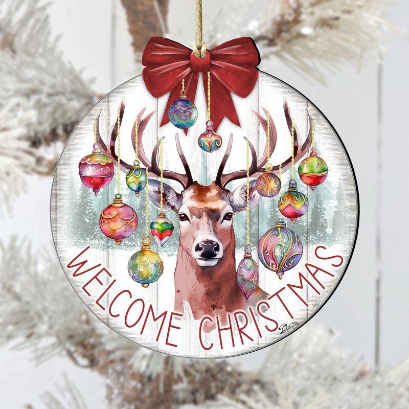 Ornement en bois Welcome Christmas