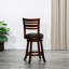 Tabouret pivotant à dossier à lattes de 24 po de hauteur comptoir, cerisier, tissu gris anthracite - et tabouret optionnel durable avec design, finition cerisier, ajout de sophistication au siège-1517019164-1517019166