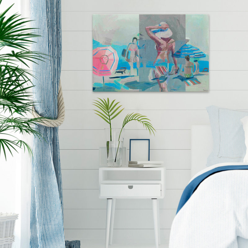 « stripeed tapis bikini », impression sur toile tendue, 30 po x 45 po