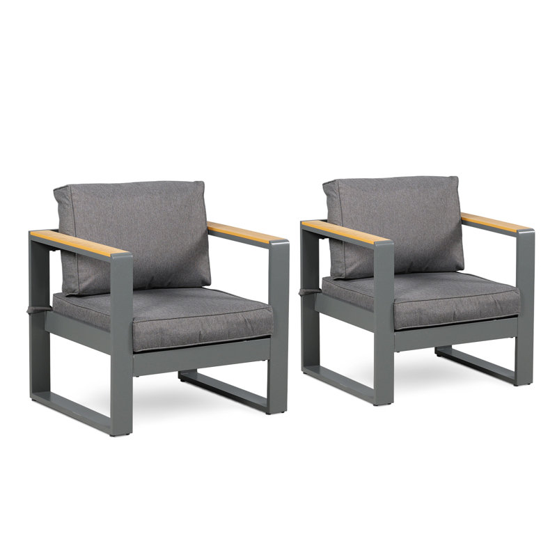 Fauteuil de patio Kepa, Gris foncé