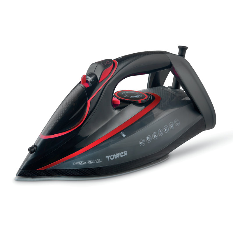 Tower Steam Iron with Ceraglide XL Ceramic Soleplate, Adjustable Temperature Control