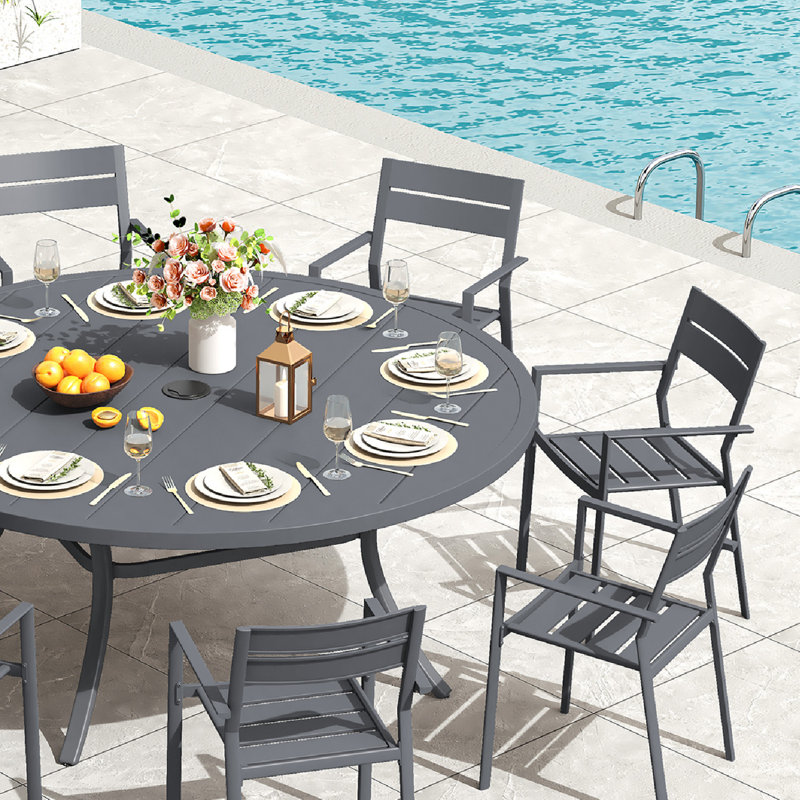 Outdoor Patio Dining Chairs, Gray