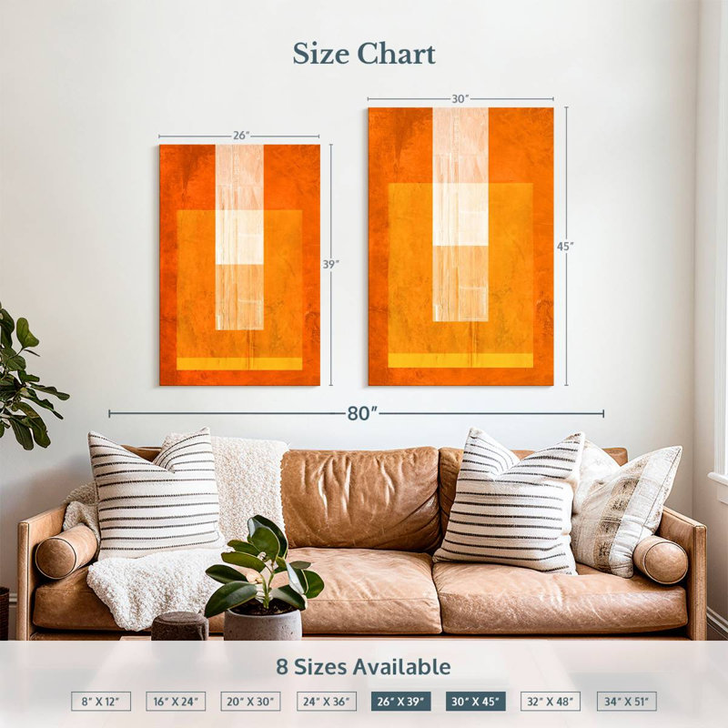Avery Orange Paper II, 39" H x 26" W