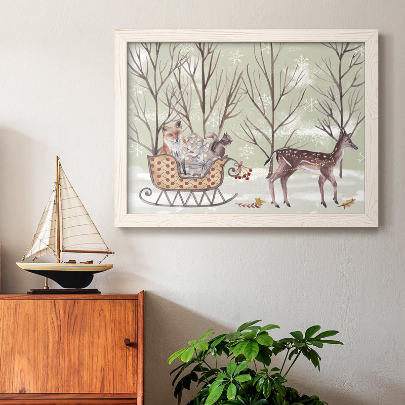 «Christmas Time I», peinture sur toile encadrée, H 28 po x l 42 po, Blanc