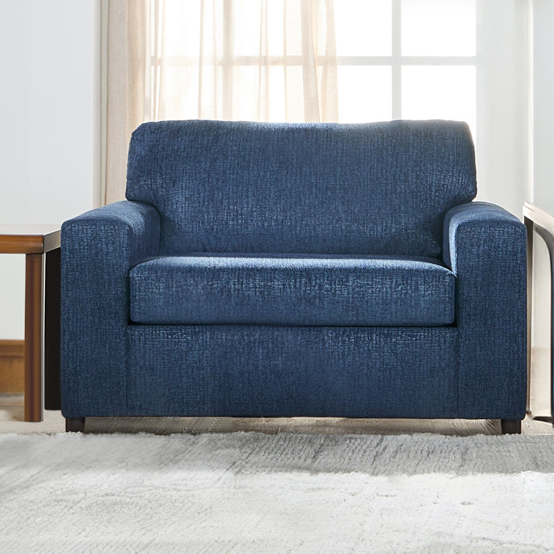 Calian Accent Chair and a Half, Blue Polyester