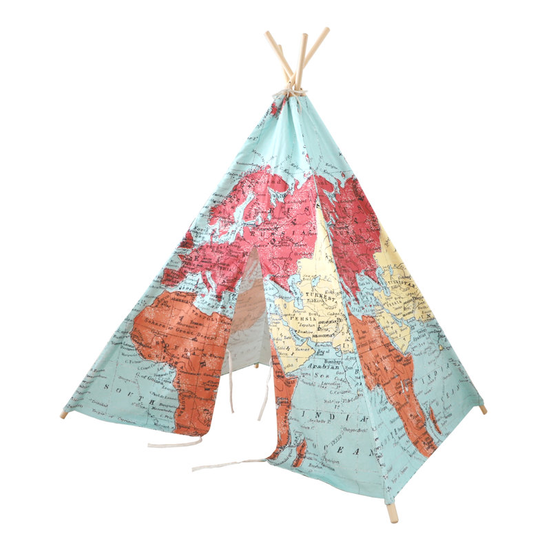 Sunny 120cm W x 120cm D Indoor Cotton,Spruce Wood Triangular Play Tent