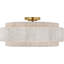 Dorado 25" Flush Mount in Antique-Burnished Brass and Washed Abaca