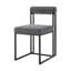 Ensemble de deux chaises d'appoint de salle à manger rembourrées en polyester gris et noir-1365709034-1365709033