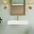 30" Wall Mounted Rectangular Solid Surface Bathroom Sink in Matte White