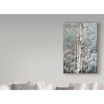 « aspen duo winter », reproduction de peinture à l’acrylique sur toile tendue