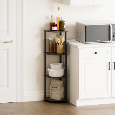 4-Tier 43.5" Corner Bookshelf, Open Shelves for Display and Storage