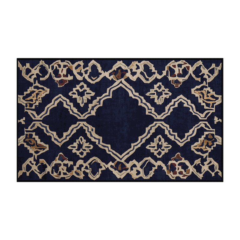 Machine Washable Gray Area Rug, Rectangle 6' x 9'