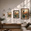 Rolling Hills at Dusk Mid-Century - Framed Print-1575341136-1575341131