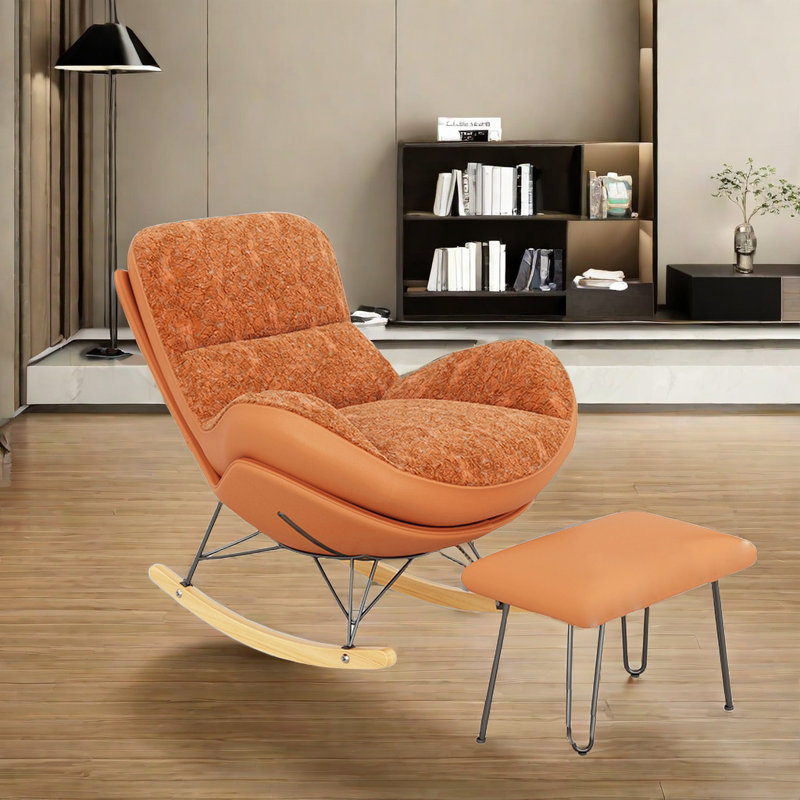 Chaise berçante de style traîneau de luxe, Orange