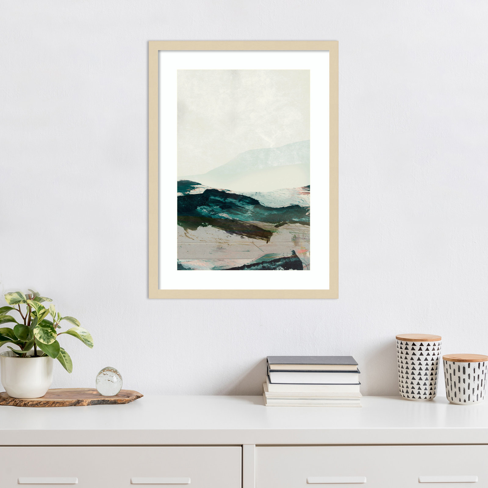Cleve "Mountains No. 2" Print, 25" H x 19" W, Brown Framed