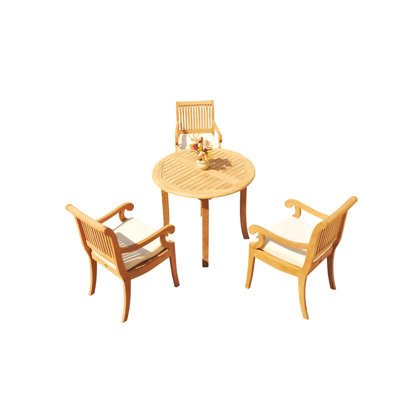 Massenburg 122" Teak Patio Bistro Set