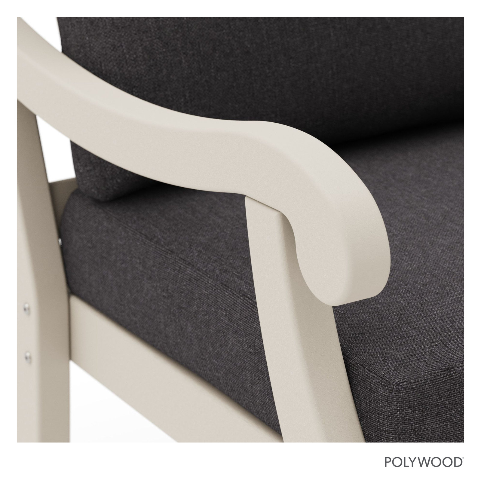 POLYWOOD® Verlyn 49" Patio Loveseat, Ash Charcoal Cushion/Sand Frame