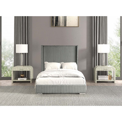 Contemporary 1pc Bed Fur Chenille Fabric(Only Bed)