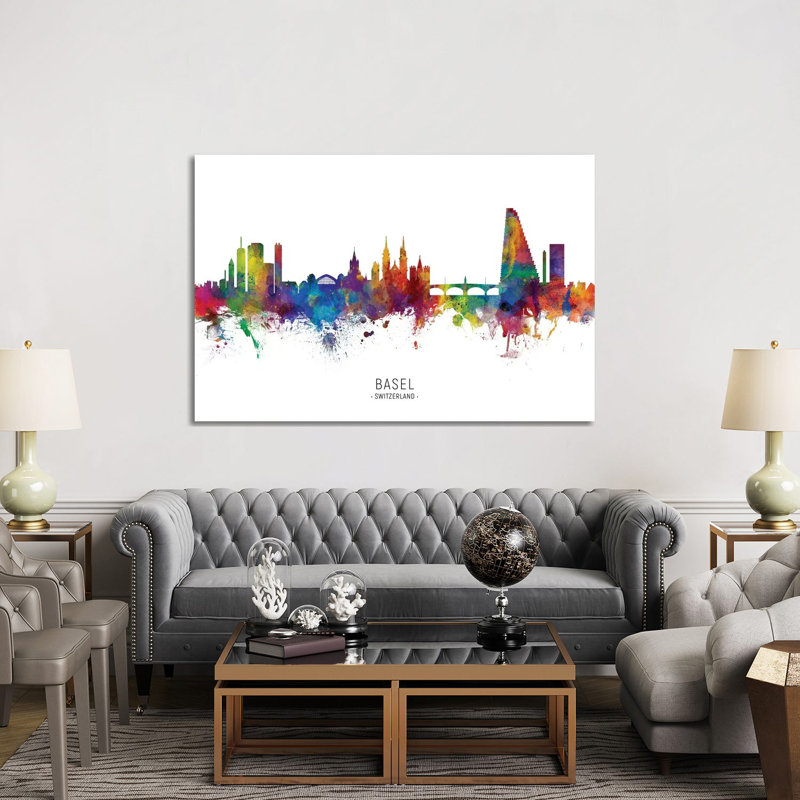 Basel Switzerland Skyline by Michael Tompsett - Wrapped Canvas Gallery-Wrapped Canvas Giclée, 152.5 cm H x 101.5 cm W