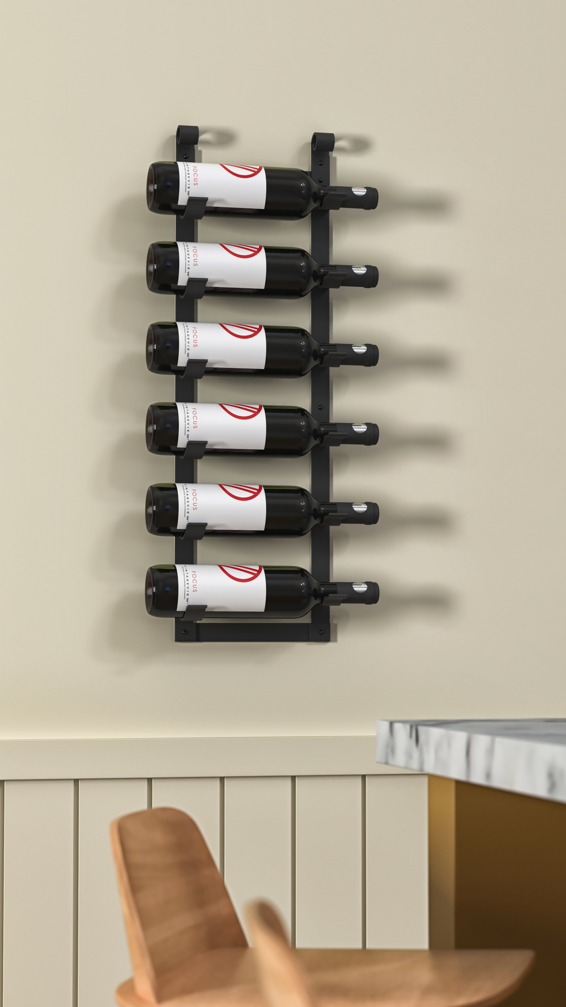 Rebrilliant Muir 6 Bottle Wall Mounted Wine Bottle Rack & Reviews | Wayfair