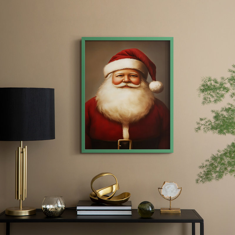 «Christmas Holiday Art», série 2, reproduction encadrée CCVI - bois massif, H 11 po x l 9 po, Vert