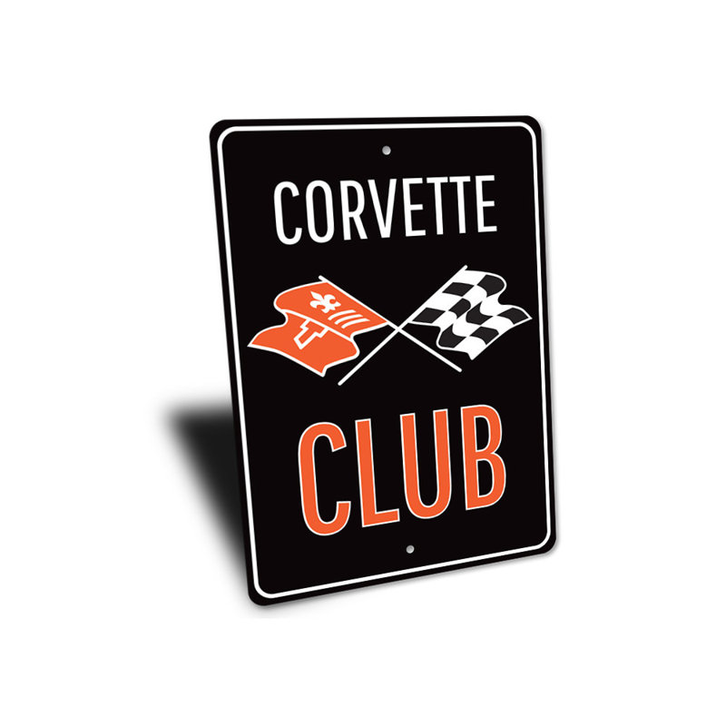 Corvette Club Sign, 10" H x 14" W